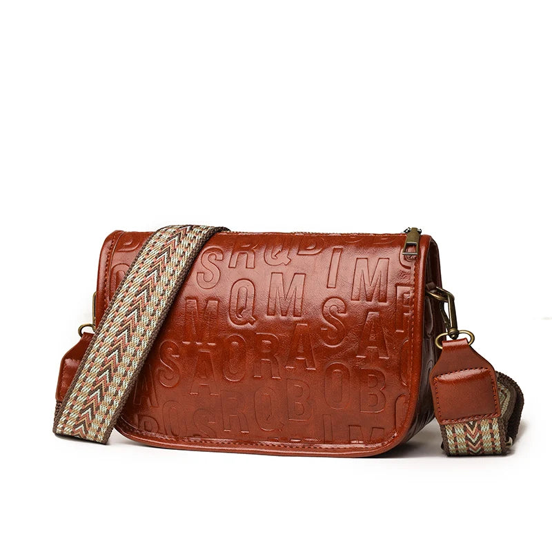 High Quality  Leather Shoulder Crossbody Bag For Women  Vintage Oil Wax Leather Ladies Handbag Small Female Bag