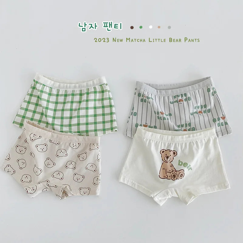 Little Boys' Cotton Boxer Briefs Children Four Seasons Soft Underwear Shorts Toddler Kids Ventilate Panties