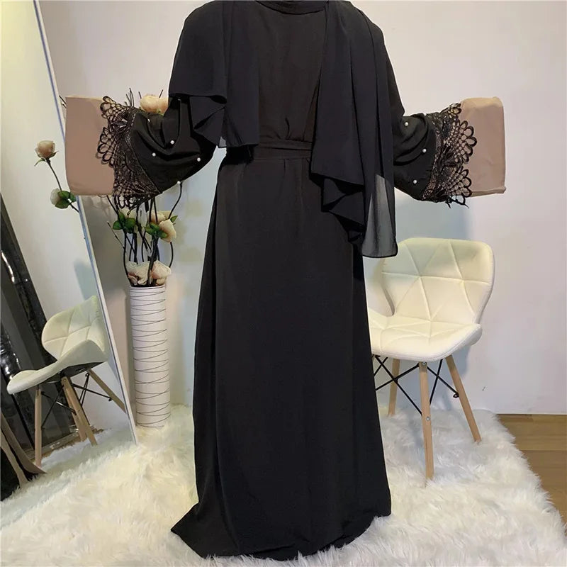 Abaya Dubai Femme Luxury Gold Rhinestones Muslim Dress Abayas Women Kaftan Islamic