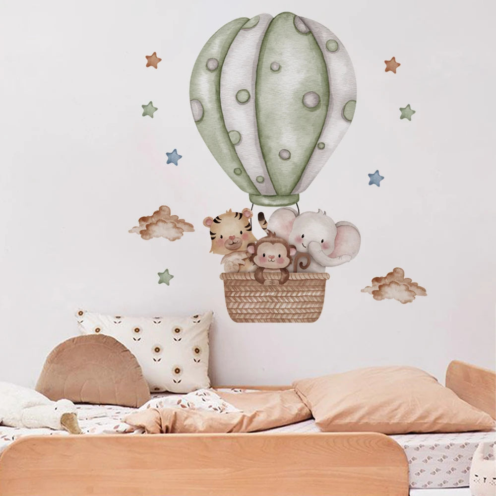Elephant Wall Stickers For Kids Rooms Children's Room Animal Plane Decorative Vinyls For Walls Cartoon Wall Stickers Child