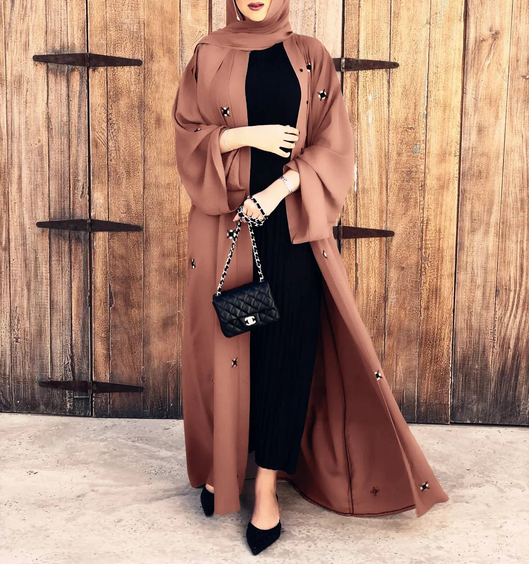 Ramadan Eid Open Abaya Dubai Hijab Dress Muslim Abayas for Women Islam Clothing Kaftan Robe Arabic Kimono Femme Musulmane