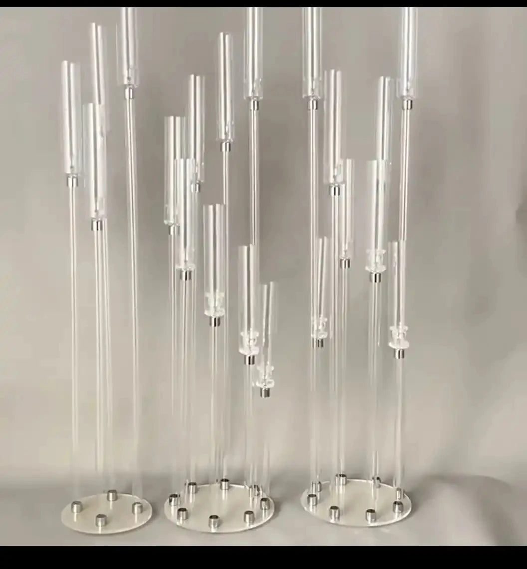 2/5/6/10pcs Wedding Decoration Centerpiece Candelabra Clear Candle Holder Acrylic Candlesticks for Weddings DIY Event Party
