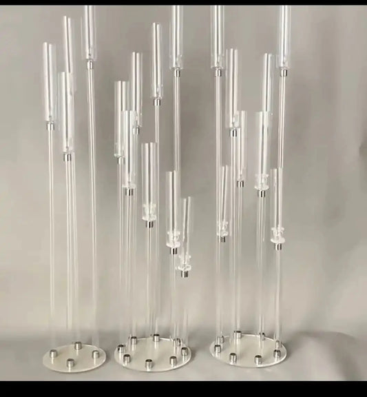 2/5/6/10pcs Wedding Decoration Centerpiece Candelabra Clear Candle Holder Acrylic Candlesticks for Weddings DIY Event Party