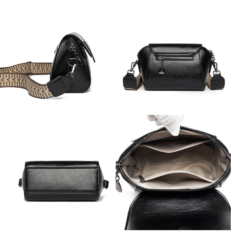 High Quality Small Crossbody Bag Women Trend Luxury Oil Wax Leather Shoulder Bag Fashion Ladies Handbag And Messenger Purse