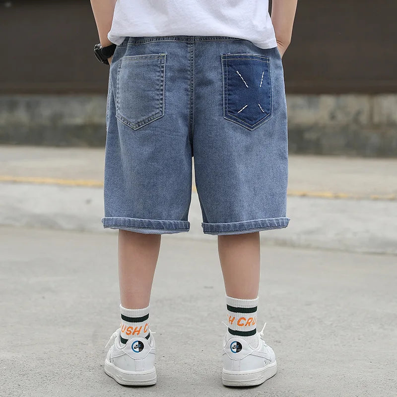 Boys Jeans Kids Summer Blue Shorts Casual 1/2 Trousers Boy Clothes