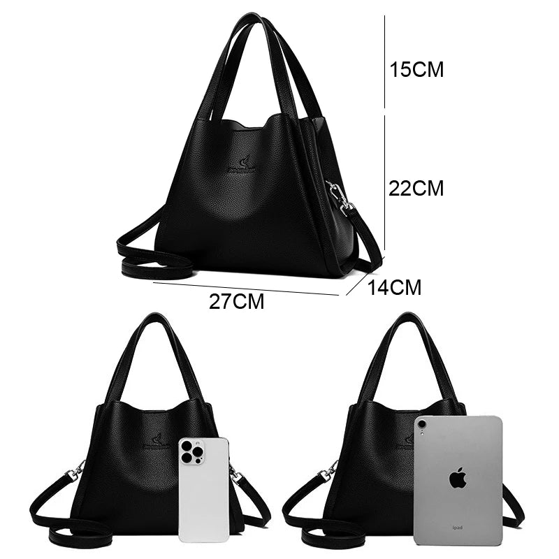 Luxury Handbags Women Bags Designer Ladies Chic Genuine Leather Cowhide Stylish Crossbody Shoulder Bag Sac Main