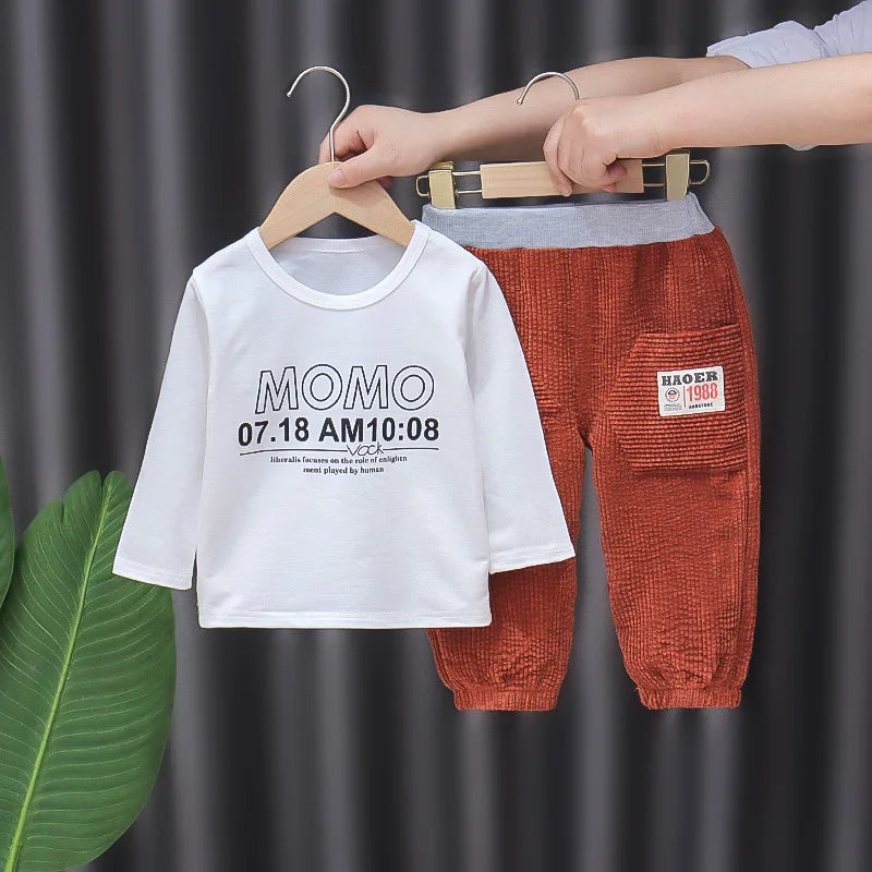 New Baby Boys Set Spring Autumn Clothing Handsome Formal Infant Gentleman Top+Coat+Pants 3 Piece Cotton Leisure Suit