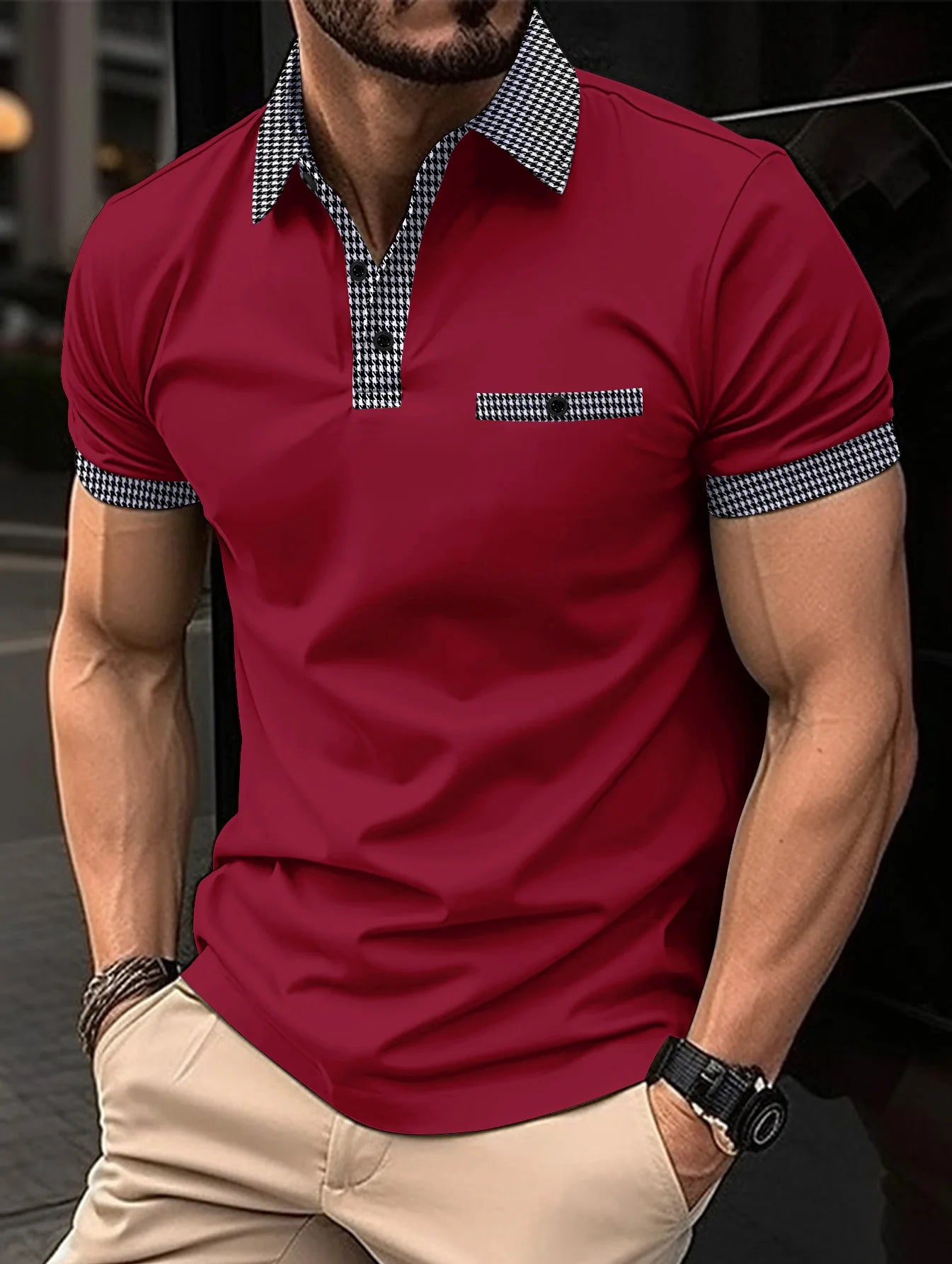 Summer New Men's Casual Short-Sleeved Polo Shirt Office Fashion Stand Collar T-Shirt Men's Breathable Polo Shirt Men's Clothing