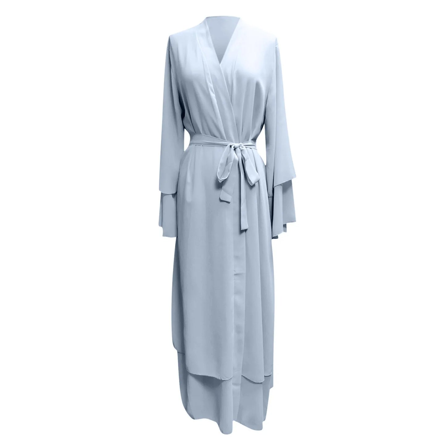 Double layer Abaya Kimono Dubai Kaftan Muslim Cardigan Abayas Dresses Women Casual Robe Femme Caftan Islam Clothes