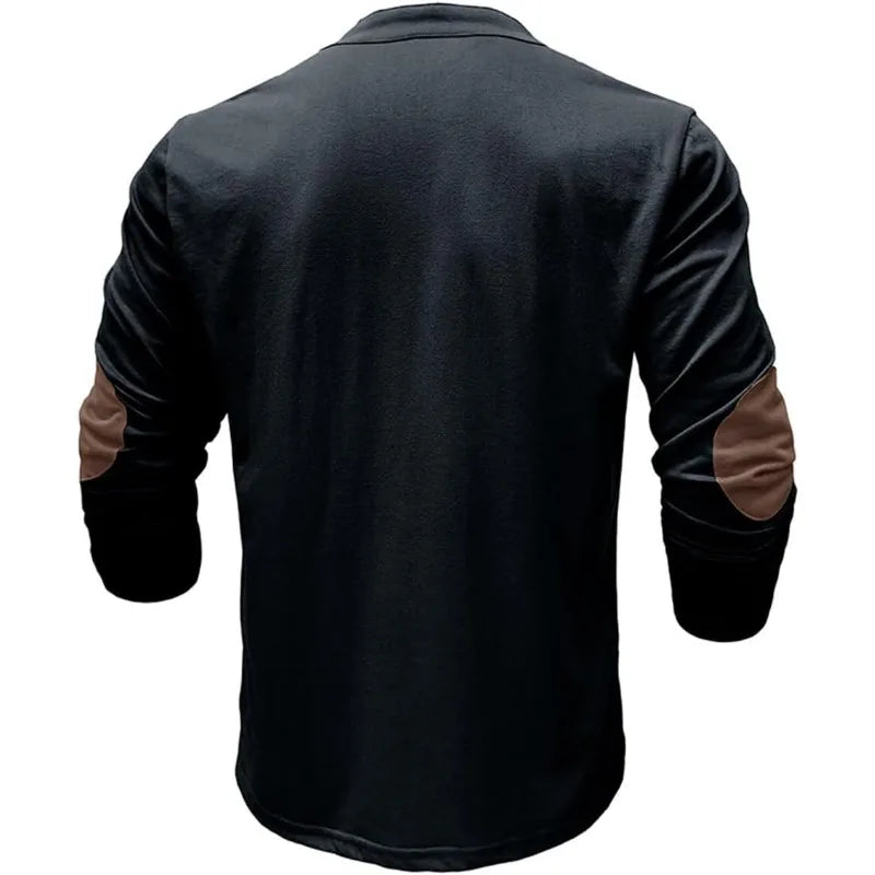 Men's Cotton Linen Henley Shirt Muscle Lace Up Long Sleeve Stand Collar Big and Tall Tshirts Casual Pullover Henley Tee Top
