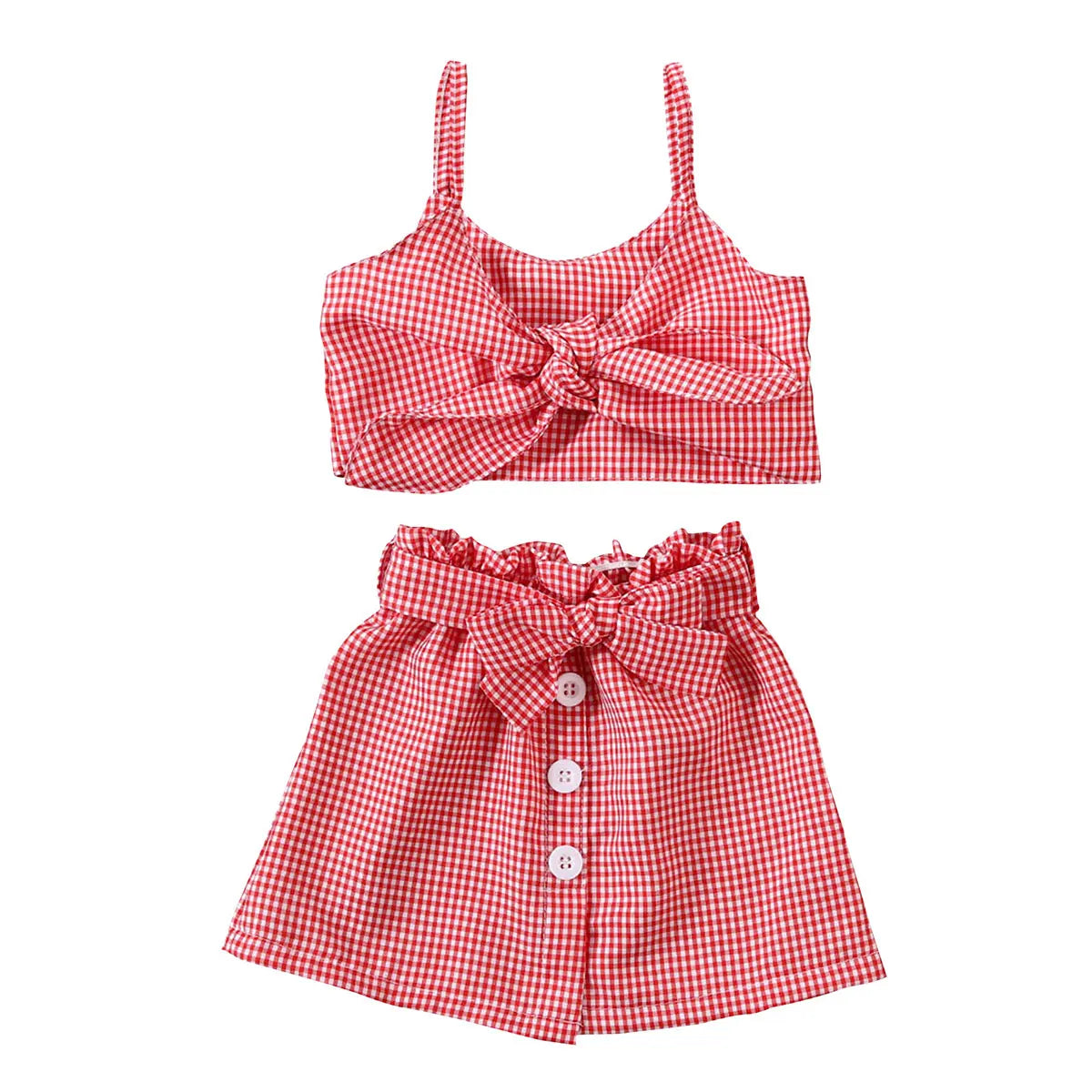 1-6 Year Old Toddler Baby Girl Clothes Watermelon Sunflower Print Ruffle Drop Shoulder Strap Top Shorts 2-Piece Summer Set