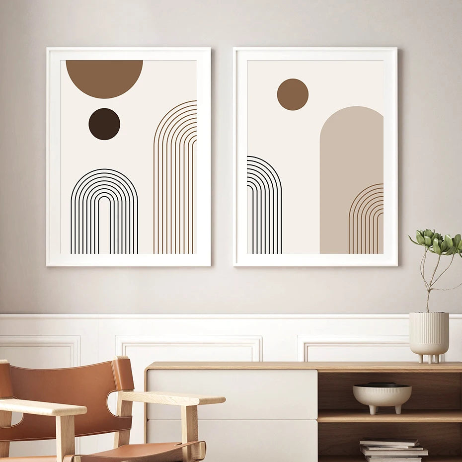 Geometric Line Boho Posters Canvas Painting Wall Art Print Pictures for Bedroom Living Room Interior Home Decoration