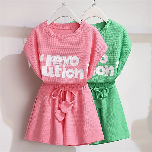 Years Girls Summer Outfits Kids Sleeveless Shirt Tops and Loose Shorts Toddler Girl's Summer 2 Piece Clothing Sets