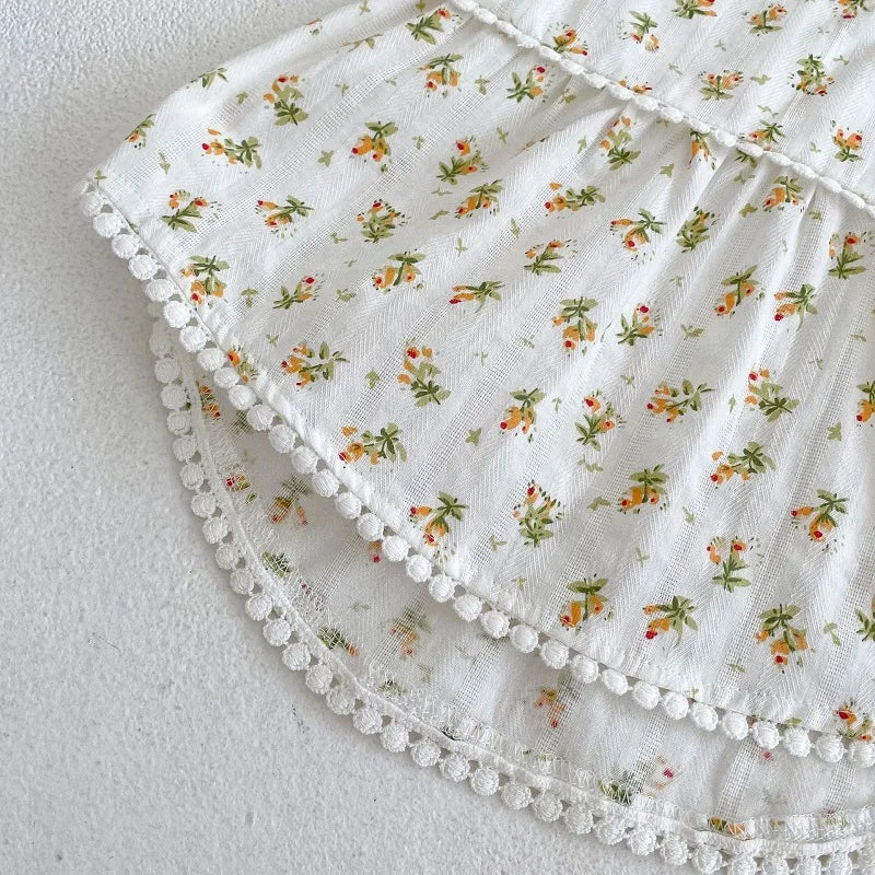 Summer Baby Girl Clothes Set 0-3Years Cute Newborn Kids Flower T-shirt Tops+Elastic Waist Shorts 2PCS Outfits Cotton Suit