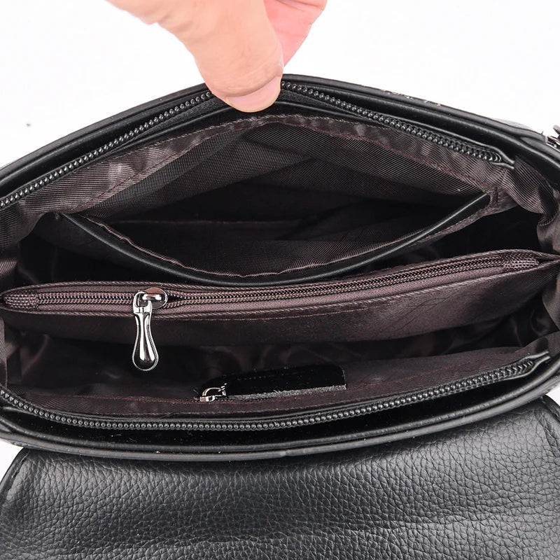 High Quality Leather Shoulder Crossbody Bags Large Capacity Solid Purses and Handbags Luxury Designer Ladies Casual Totes Sac