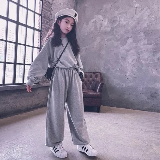 Spring Autumn Teen Girls Clothing Sets Casual Long Sleeve Sweatshirt + Pants 2Pcs Outfits Kids Tracksuit 4 6 8 10 12 13 14 Years kids girls boys toddlers