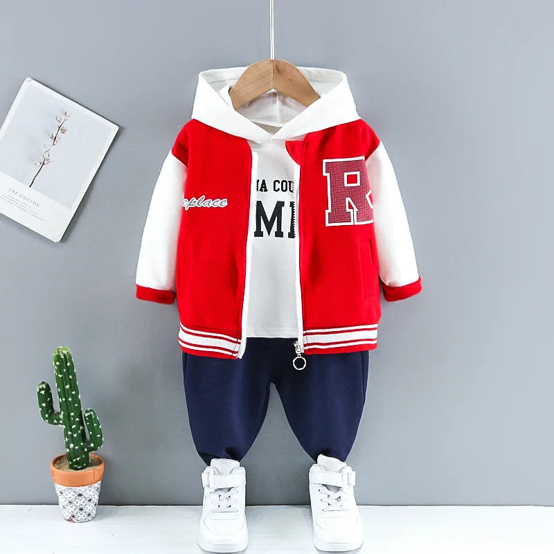 Baby Boys Clothes Sets Spring Autumn Toddler Casual Cotton Coats Hoodies Pants 3pcs Tracksuits For Bebe Infant Sports Suits 3Y