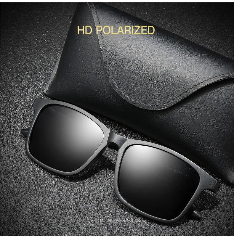 Light Weight TR90 Men Sun Glasses Classic Square Polarized Sunglasses For Male High Quality Driving Eyewear UV400