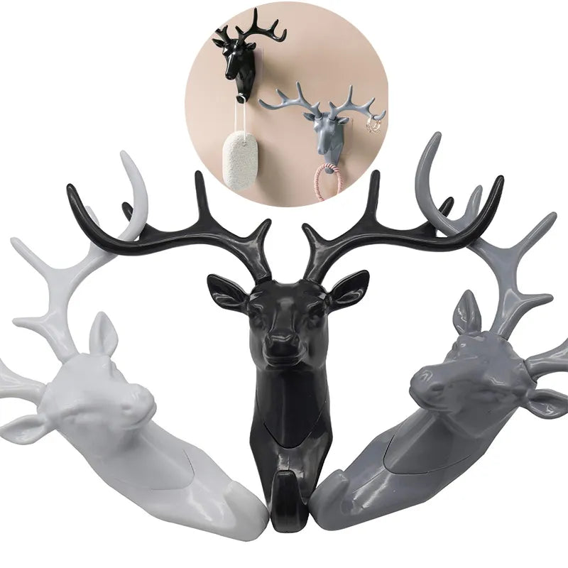 Home Decoration Hook Wall Shelving Wall Hanging Creative Wall Personality Deer Head Wall Key Holder