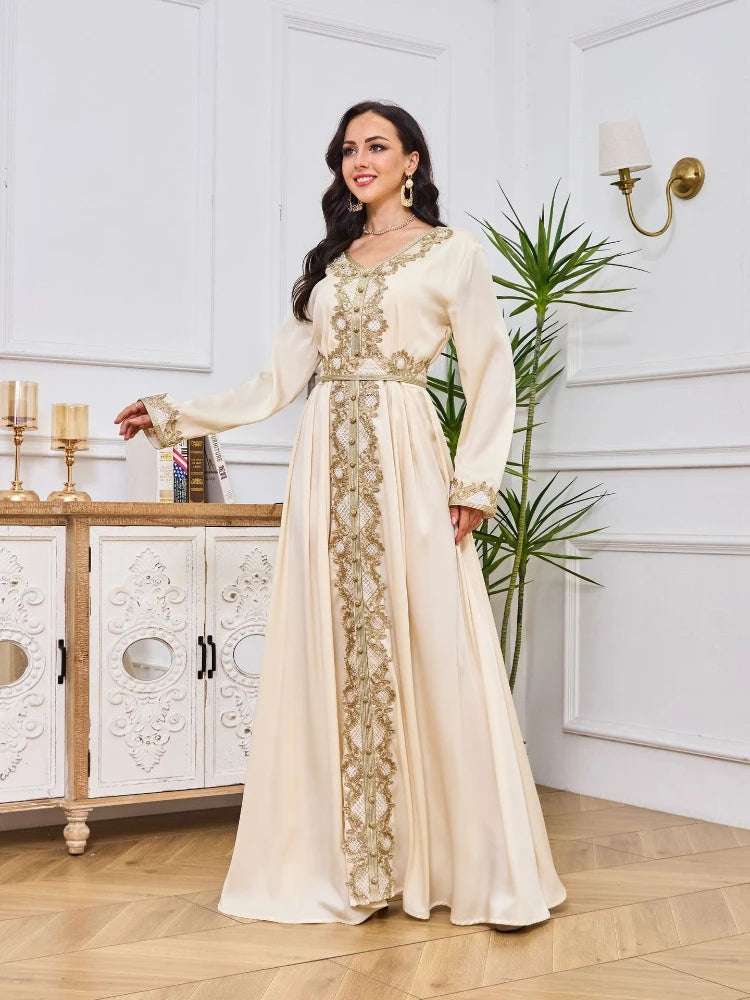 Dress for Women Abaya Muslim Long Sleeve Eid Party Abayas Ramadan Caftan Jalabiya Dresses Vestidos