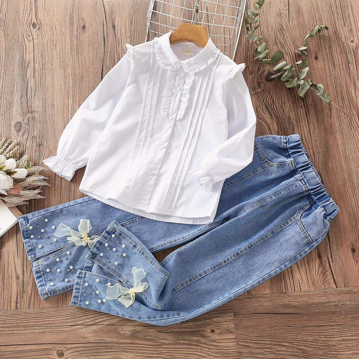 Children Clothing Pants for Girls Jeans Teenagers Cute Bow Trousers Spring Autumn Baby Kids Clothes Jeans 4 5 6 7 8 9 10 12 14 Y