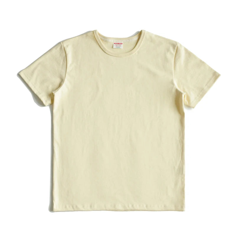 Tops & Tees Men's T-shirt Summer Short Sleeve 5 Colors Pure Cotton  Anti-deformation Double-woven fabric 340g
