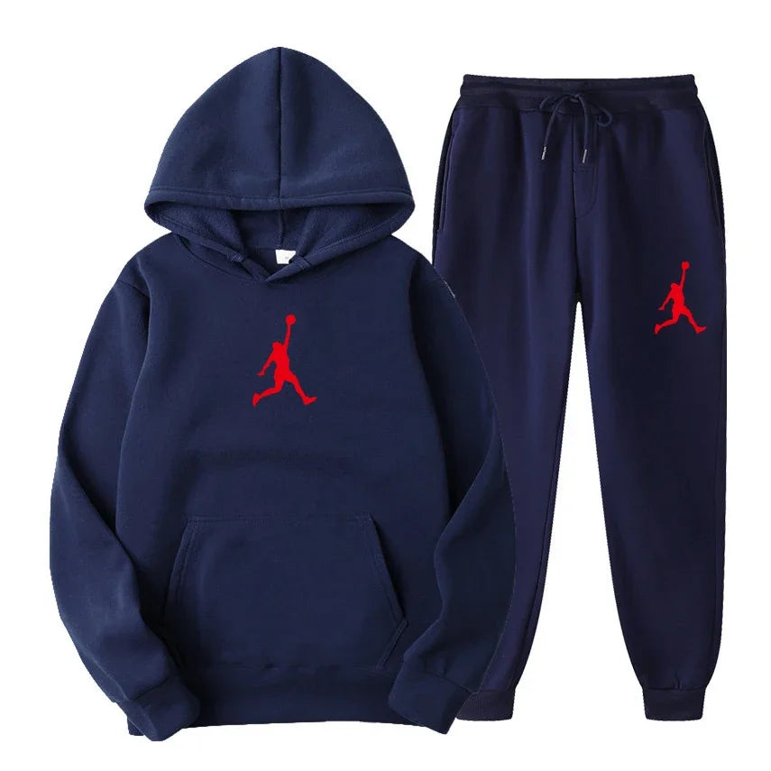 Men's Sets 2-piece Hoodies+running Pants Sport Suits Casual Men/women Sweatshirts Tracksuit Hooded Sportswear New Brand Winter unisex