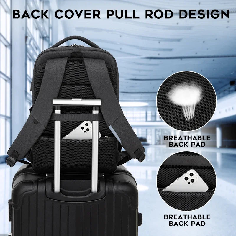 New Fashion Water Resistant Business Backpack For Men Travel Notebook Laptop Backpack Bags 17.3 inch Male  For Teen