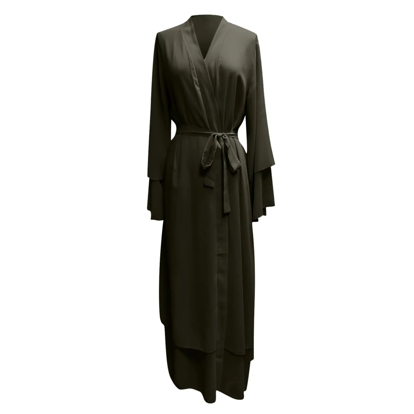 Double layer Abaya Kimono Dubai Kaftan Muslim Cardigan Abayas Dresses Women Casual Robe Femme Caftan Islam Clothes