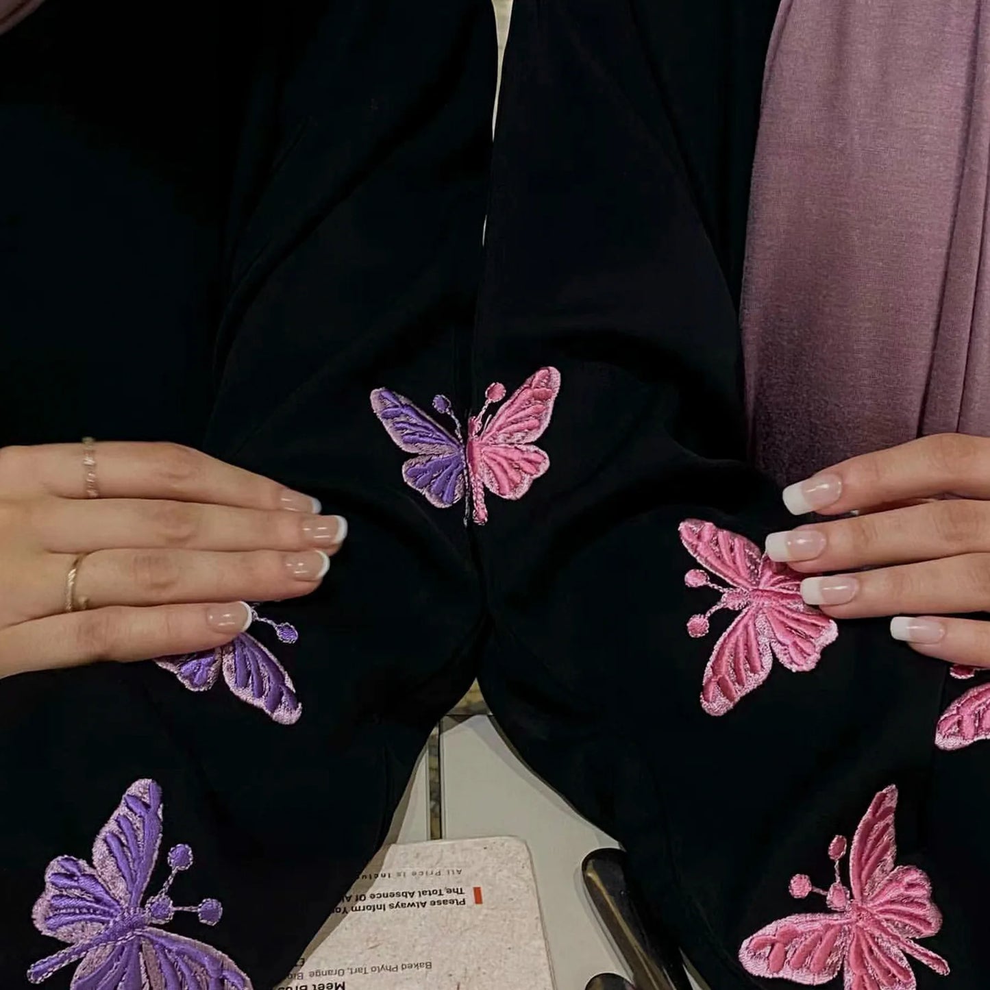 Muslim Women Butterfly Embroidery Open Kimono Abayas Casual Islam Clothing Kaftan Eid Long Robes