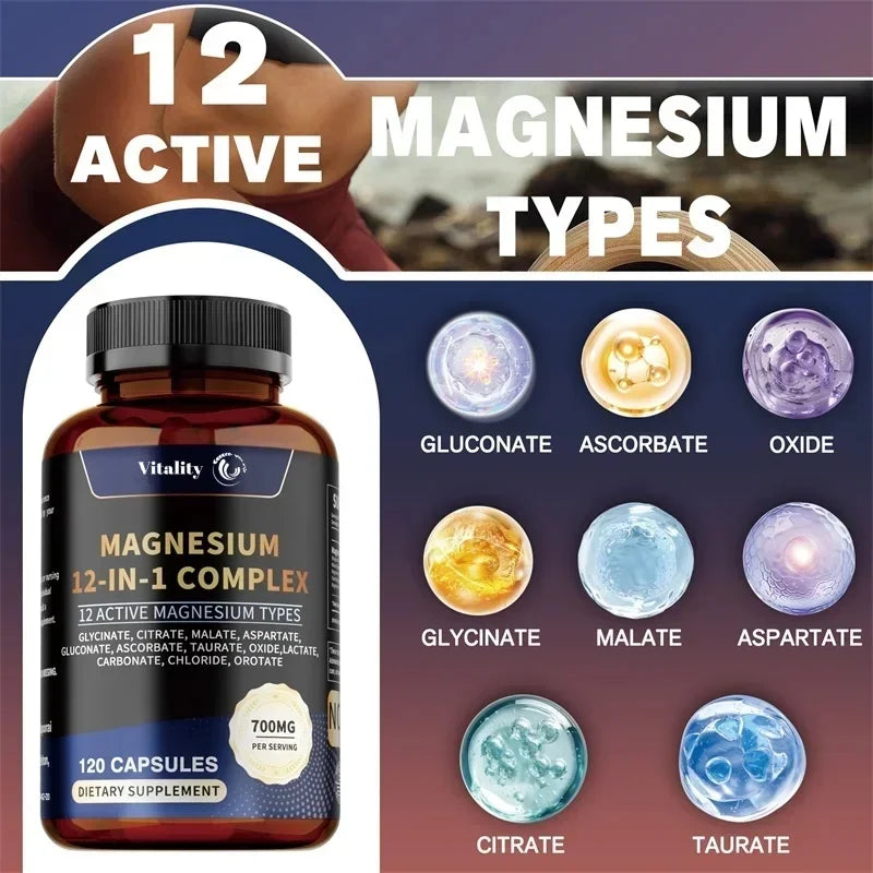 Magnesium Complex Capsules - Relieve Nerve Stress And Muscle Contraction, Support Bone And Immune Function