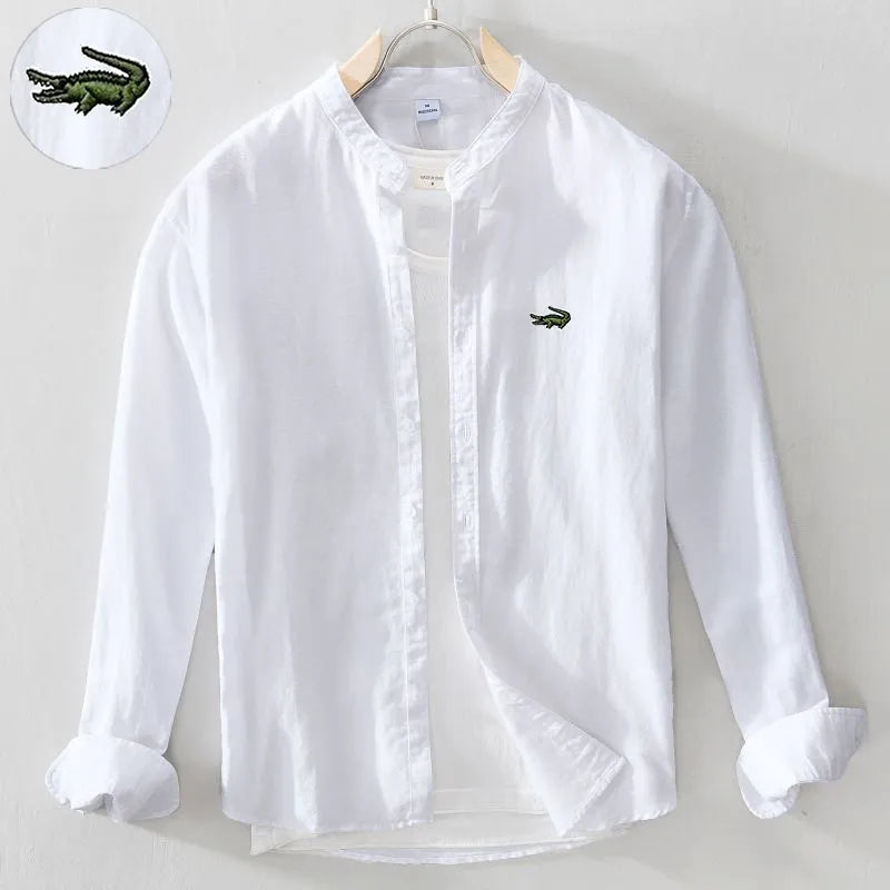 Crease-Resistance Shirts Men Summer New Short Sleeved Cotton Linen Shirt Business Casual Loose Fitting High Elasticity T-shirt