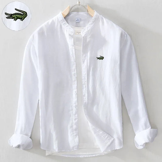 Crease-Resistance Shirts Men Summer New Short Sleeved Cotton Linen Shirt Business Casual Loose Fitting High Elasticity T-shirt