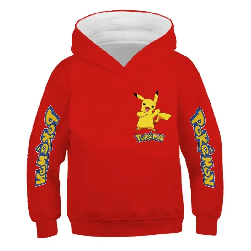 Kids Cotton Pokemon Hoodies Pikachu Sweatshirt Long Sleeve Children Clothes Boys/Girl Cool Cute Kids  Tops