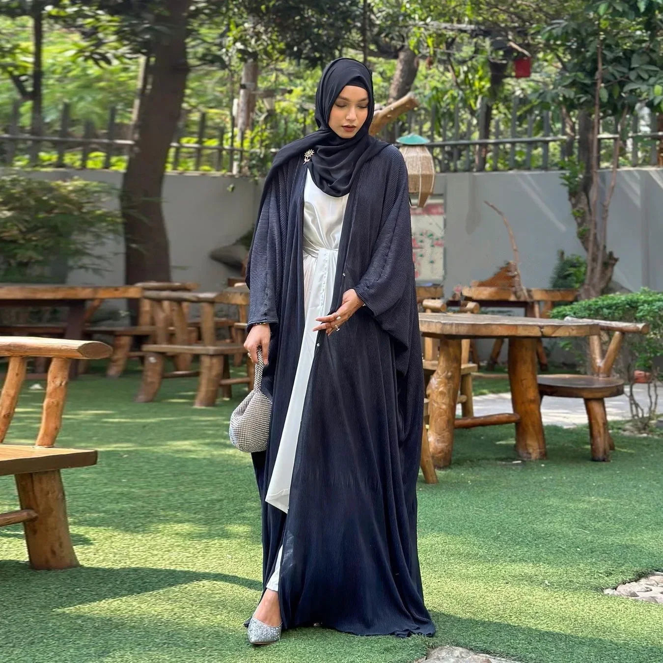 Muslim Cardigan Abaya Kimono Coat Fashion Chiffon Abayas for Women Hijab Dress Ramadan Islamic Kaftan Tunic
