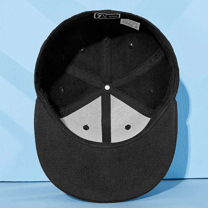 Big Bone Baseball Caps Adult Flat Peak Hip Hop Fitted Hat Men Women Large Size Snapback Cap