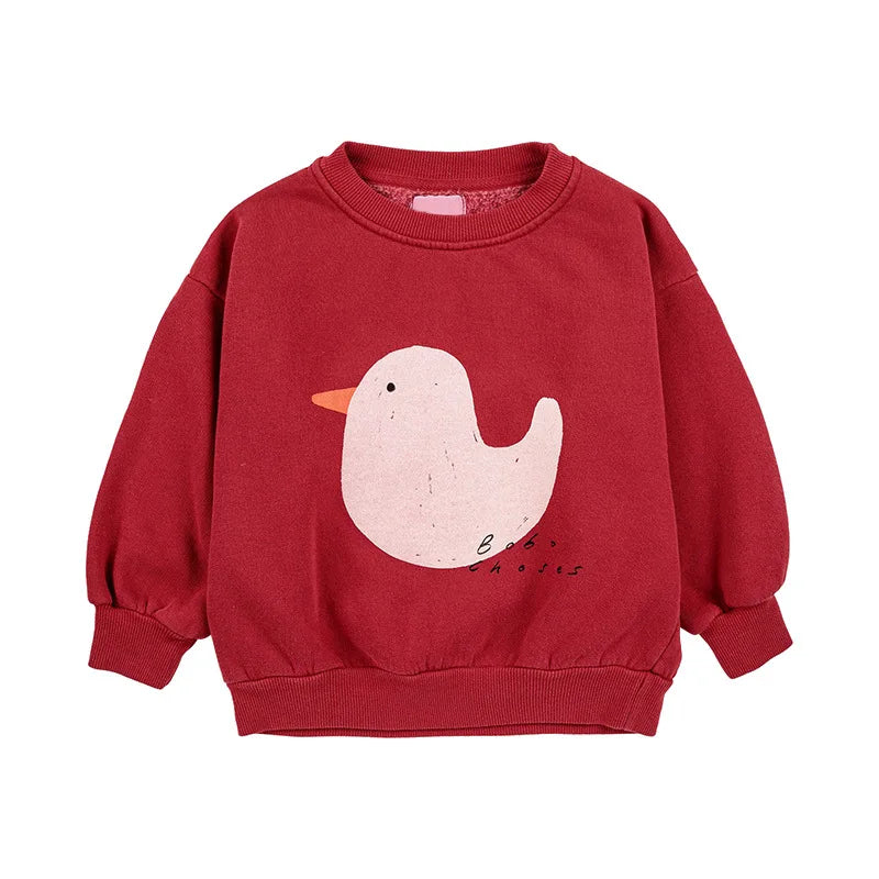 Korean Childrens Autumn Winter Clothes for Girls Boys Babi Sweaters Kids Sweatshirts Long Sleeve O-neck Cute Tops