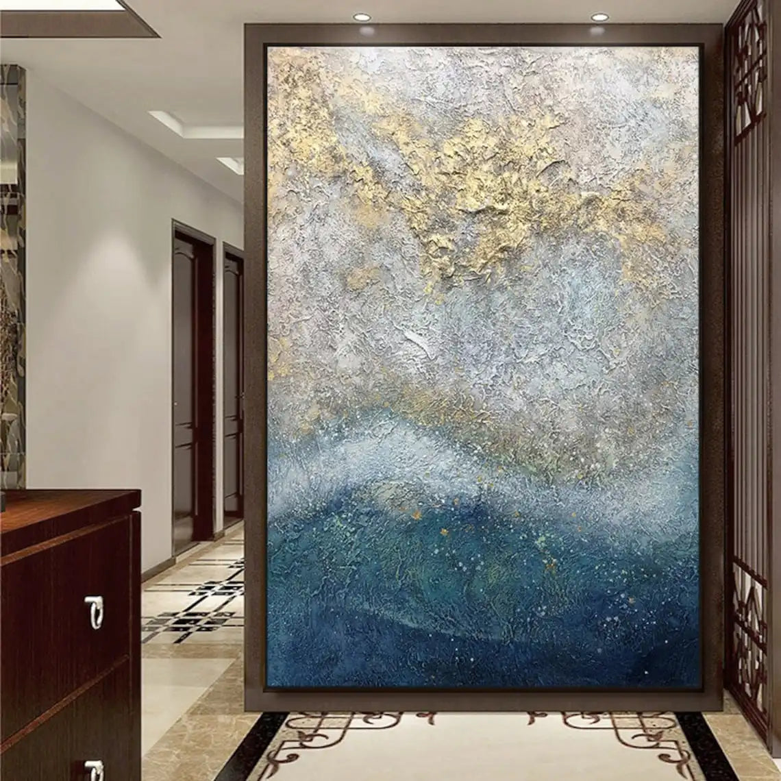 Large Handmade Textured Oil Painting On Canvas Modern Abstract POP Geometry Wall Art Picture For Living Room Bedroom Room Decor