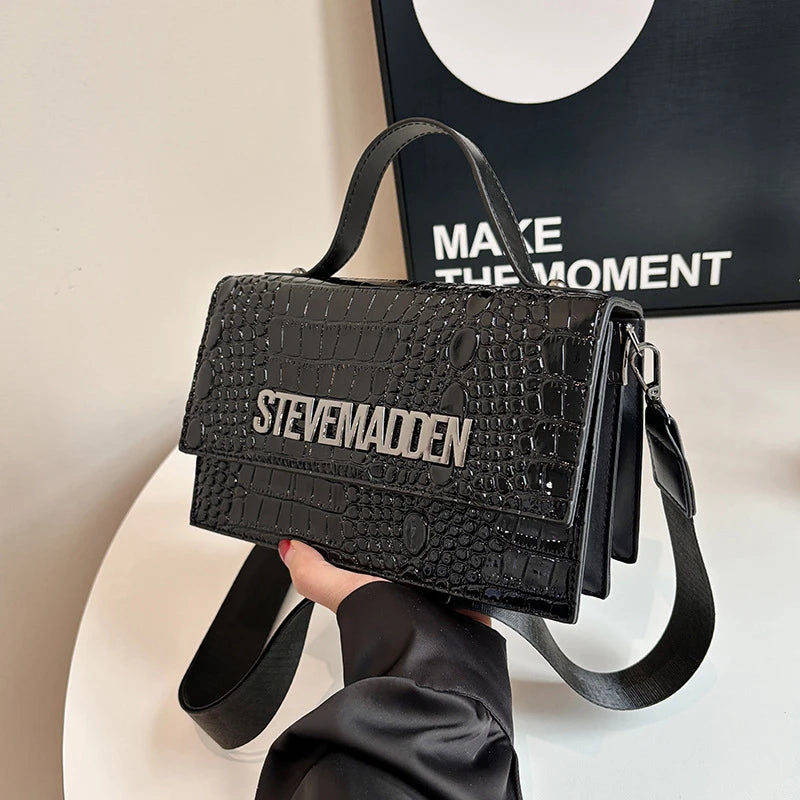 Ladies Simple Shoulder Bag High Quality Girls Crossbody Vintage Fashion Snake Skin Pattern for Girls Underarm Bag PU