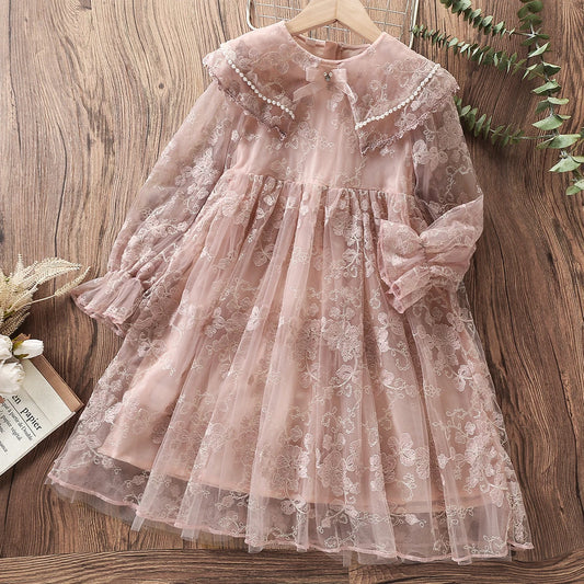 Kids Lace Dresses for Girls Princess Flower Dress Pink Baby Outfits Children Clothes for Teenagers Costumes