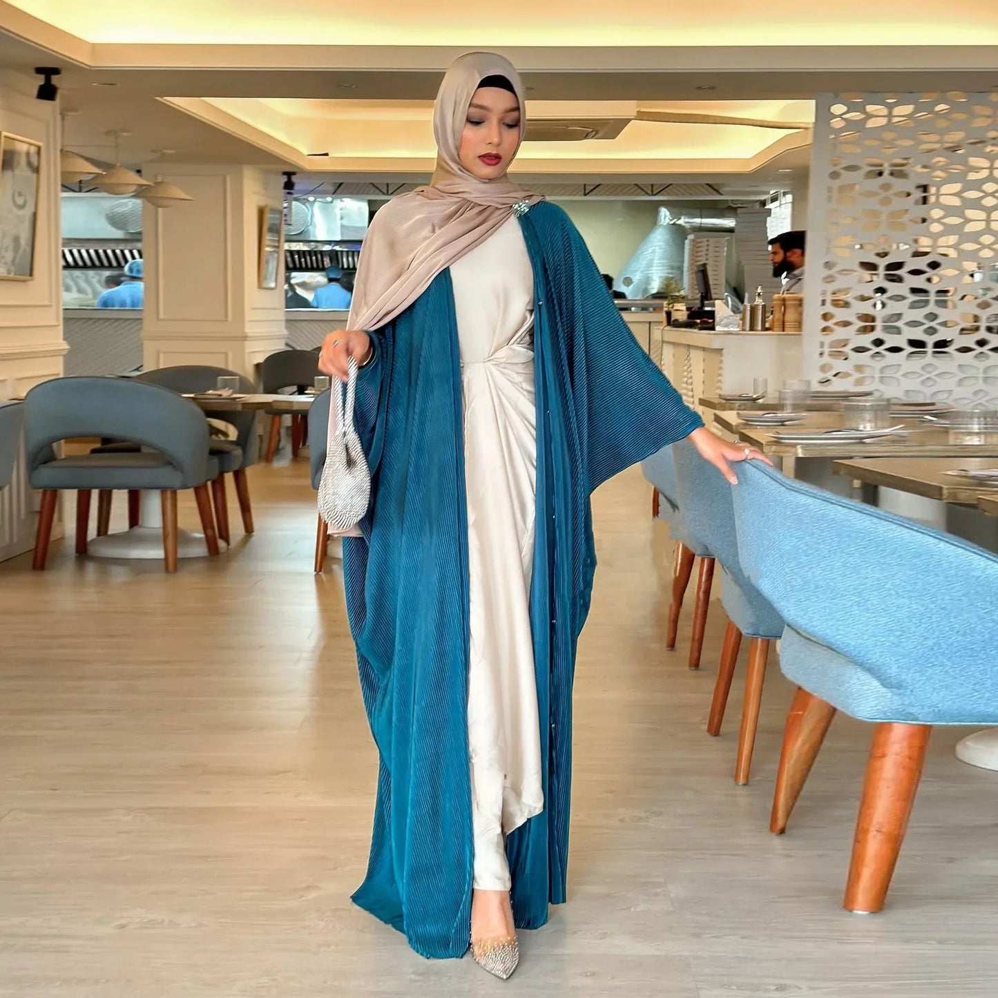 Muslim Cardigan Abaya Kimono Coat Fashion Chiffon Abayas for Women Hijab Dress Ramadan Islamic Kaftan Tunic