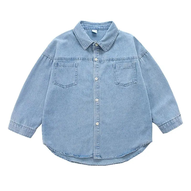 Girls Blouses Denim Blouse for Girls Long Sleeve Kids Shirt Spring Girls Clothing Teen Children's Shirt