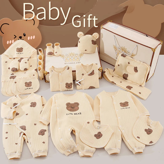 Newborn Clothes Baby Gift Pure Cotton Baby Set 0-12 Months Spring Summer Kids Clothes Suit Unisex Includes Gift Box 21/23/25 Pcs
