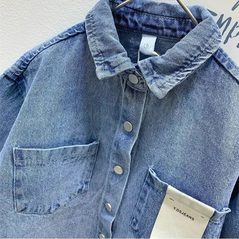 Boys Baby's Kids Blouse Jacket Outwear Jean Spring Autumn Shirts Cotton Gift Plus Size Children's Clothing