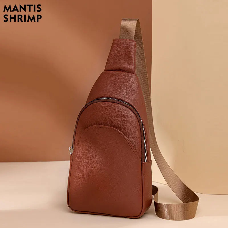 Women Bag Shoulder Bags for Woman Solid Color Single Strap Zipper Quality PU Leather Chest Bags Ladies Simple Fashion Bolsas