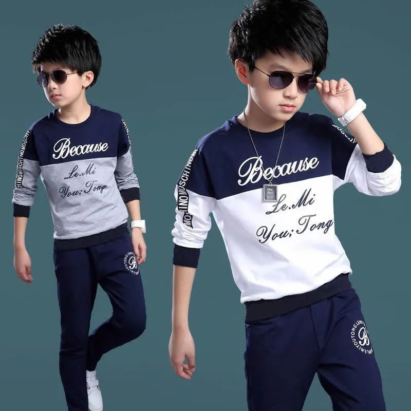 Korean Children Clothing Sets Spring Teenagers Sets Boys Tracksuit Children Outfit Suit For Boy Sweatshirt+Pants Sets Clothing