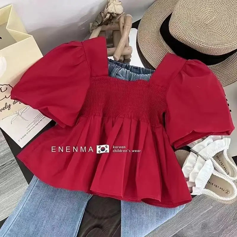 Kids Girls Summer Set New Clothing Fashionable Baby Girl Casual Top Children's Jeans Two Piece Set Kids Outfits kids girls  toddlers