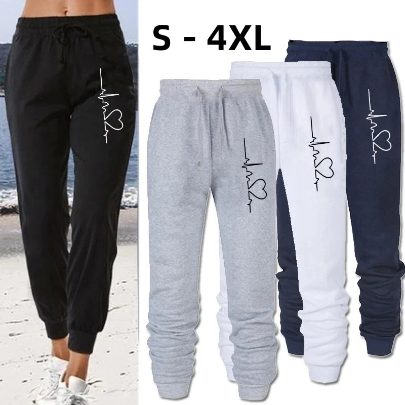 Fashion Women's Printed Trousers Long Pants Unisex Ladies Casual Sweatpants Soft Sports Pants Female Jogging Trousers