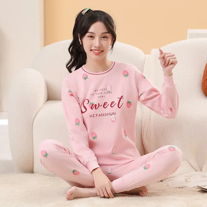 Teen Boys Clothing Teenage Pyjamas Cute Cartoon Kids Nightwear Set Baby Homewear