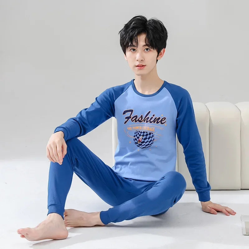 Teen Boys Clothing Teenage Pyjamas Cute Cartoon Kids Nightwear Set Baby Homewear